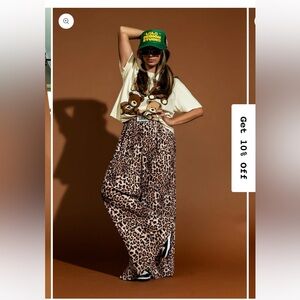 Dressed in Lala Total Knock Out Pleated Boxer Pants in Leopard